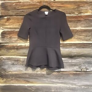 H&M Y2K Classic Black Peplum Top Size 2